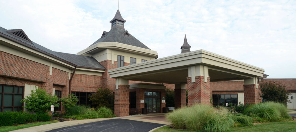 The front entrance of the Caldwell Medical Center building. 